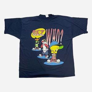 Vintage 1997 Looney Tunes "Sez Who?" Unisex T-Shirt